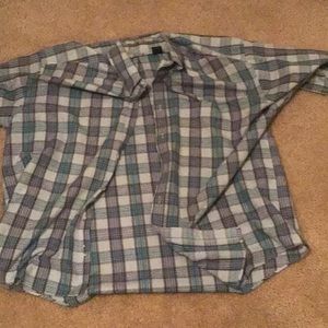 Van Heusen Plaid ButtonUp T-Shirt